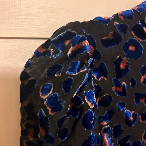 Lush dress size small NEW with tags dark blue animal print pattern in velour - Picture 2 of 6